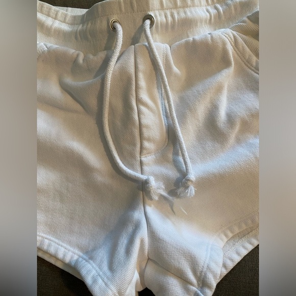 Champion White Cotton Drawstring Reverse Weave Shorts Size Small - Picture 4 of 10
